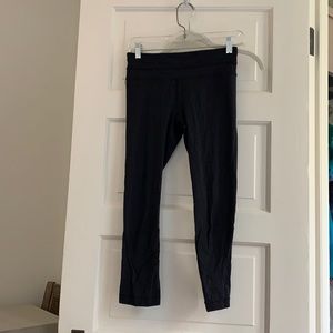 Speed LuLu lemon capris. Slick material